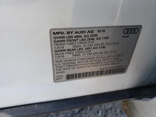 Photo 10 from auction – 2016 AUDI Q3 PREMIUM with VIN WA1EFCFS0GR008114