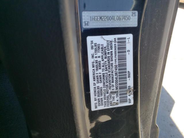 Photo 10 from auction – 2004 HONDA CIVIC with VIN 1HGEM22004L067450