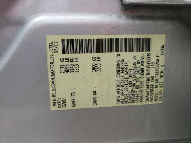 Photo 10 from auction – 2011 NISSAN MAXIMA S with VIN 1N4AA5AP4BC866608
