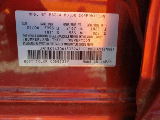 Photo 10 from auction – 2006 MAZDA 3 HATCHBAC with VIN JM1BK143061535247