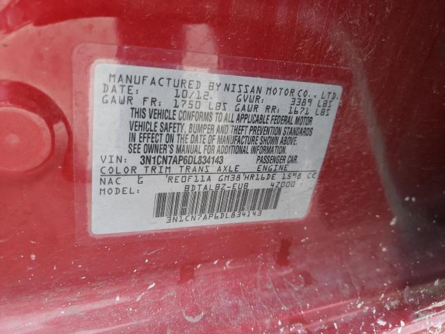 Photo 10 from auction – 2013 NISSAN VERSA S with VIN 3N1CN7AP6DL834143