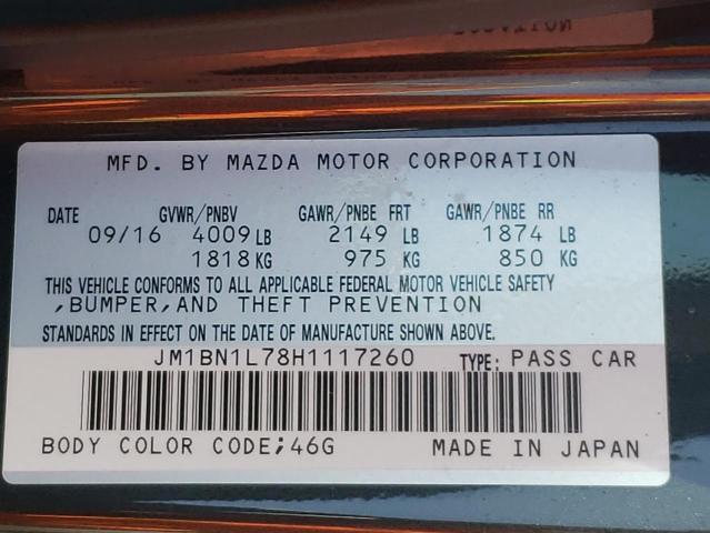 Photo 10 from auction – 2017 MAZDA 3 TOURING with VIN JM1BN1L78H1117260