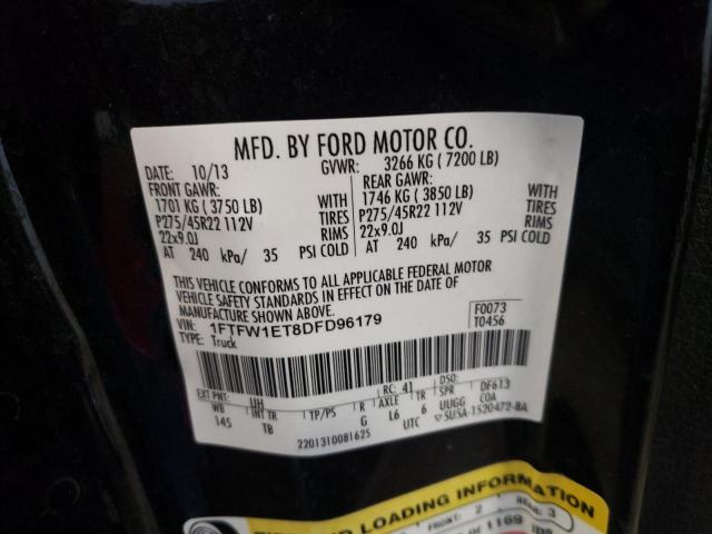 Photo 10 from auction – 2013 FORD F150 SUPER with VIN 1FTFW1ET8DFD96179