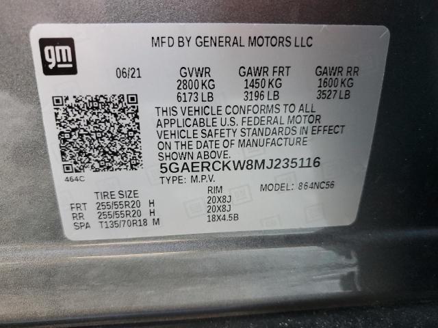 Photo 10 from auction – 2021 BUICK ENCLAVE PR with VIN 5GAERCKW8MJ235116
