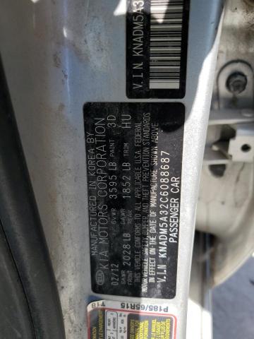 Photo 10 from auction – 2012 KIA RIO LX with VIN KNADM5A32C6088687