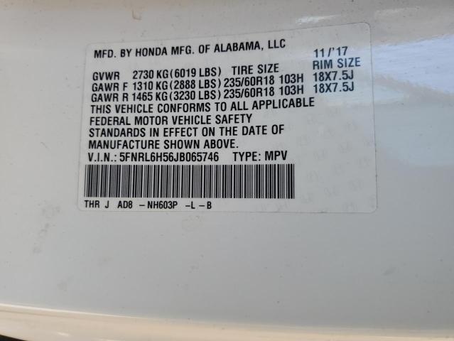 Photo 10 from auction – 2018 HONDA ODYSSEY EX with VIN 5FNRL6H56JB065746