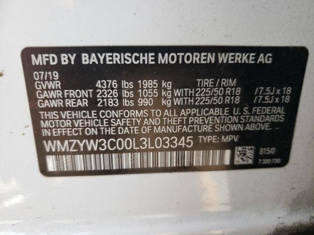 Photo 10 from auction – 2020 MINI COOPER COU with VIN WMZYW3C00L3L03345