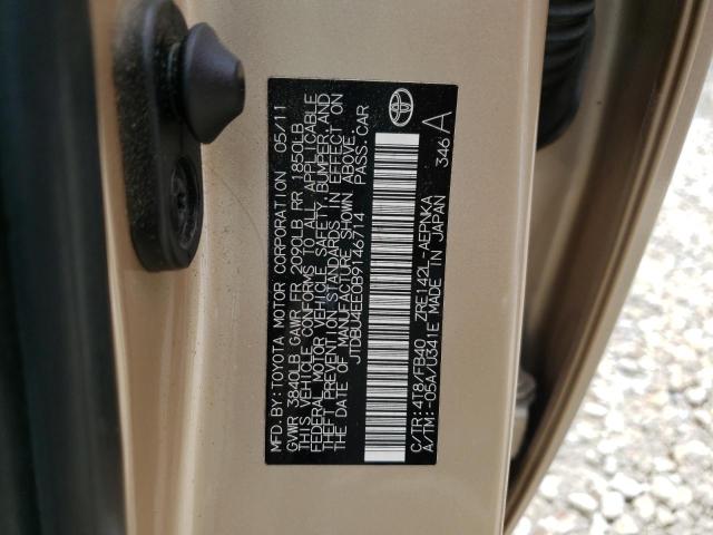 Photo 10 from auction – 2011 TOYOTA COROLLA BA with VIN JTDBU4EE0B9146714