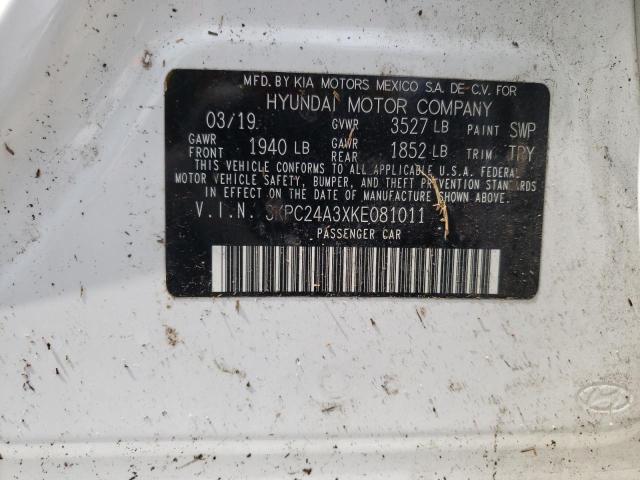 Photo 10 from auction – 2019 HYUNDAI ACCENT SE with VIN 3KPC24A3XKE081011