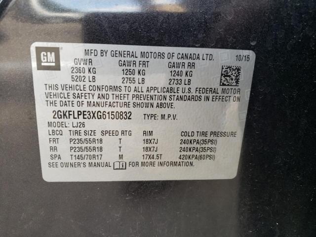 Photo 10 from auction – 2016 GMC TERRAIN SL with VIN 2GKFLPE3XG6150832