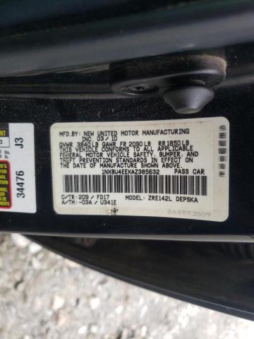 Photo 10 from auction – 2010 TOYOTA COROLLA BA with VIN 1NXBU4EEXAZ385632