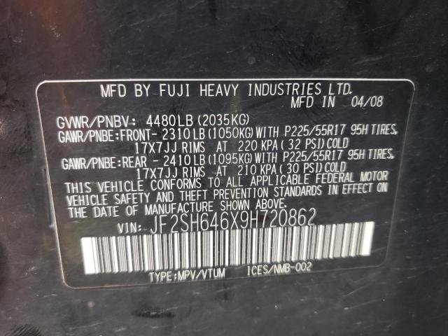 Photo 10 from auction – 2009 SUBARU FORESTER 2 with VIN JF2SH646X9H720862