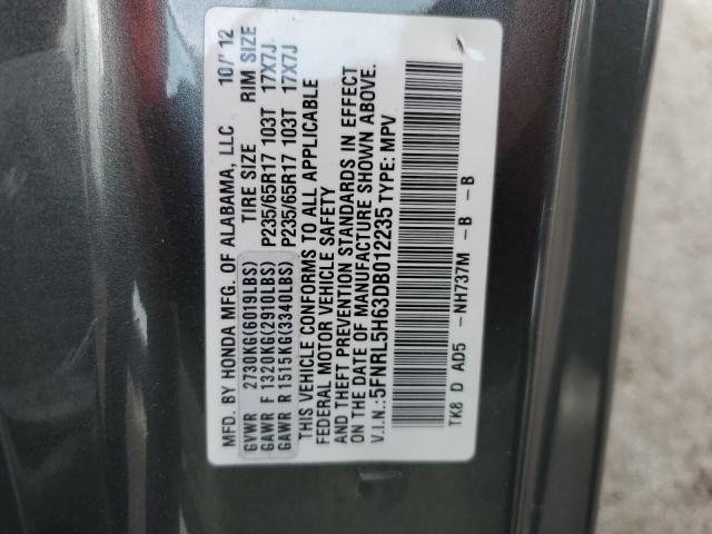 Photo 10 from auction – 2013 HONDA ODYSSEY EX with VIN 5FNRL5H63DB012235
