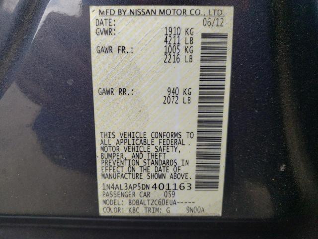 Photo 10 from auction – 2013 NISSAN ALTIMA 2.5 with VIN 1N4AL3AP5DN401163