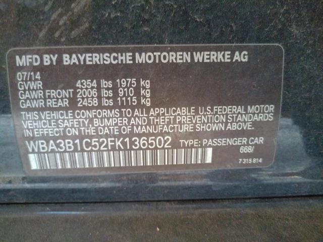 Photo 10 from auction – 2015 BMW 320 I with VIN WBA3B1C52FK136502