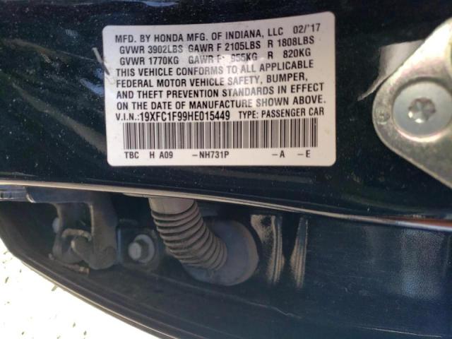 Photo 10 from auction – 2017 HONDA CIVIC TOUR with VIN 19XFC1F99HE015449