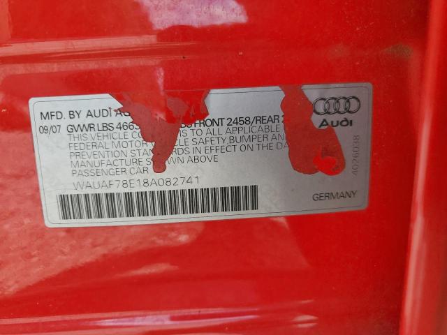 Photo 10 from auction – 2008 AUDI A4 2.0T with VIN WAUAF78E18A082741
