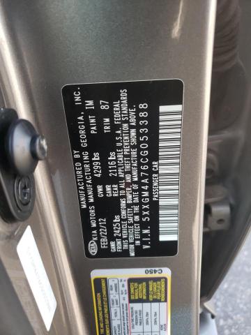 Photo 10 from auction – 2012 KIA OPTIMA LX with VIN 5XXGM4A76CG053388