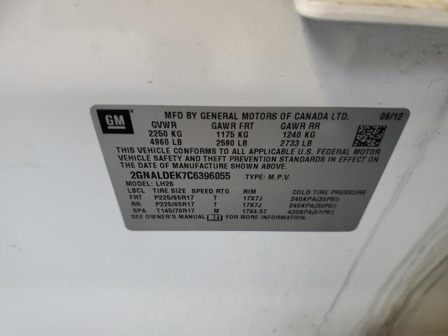 Photo 10 from auction – 2012 CHEVROLET EQUINOX LT with VIN 2GNALDEK7C6396055