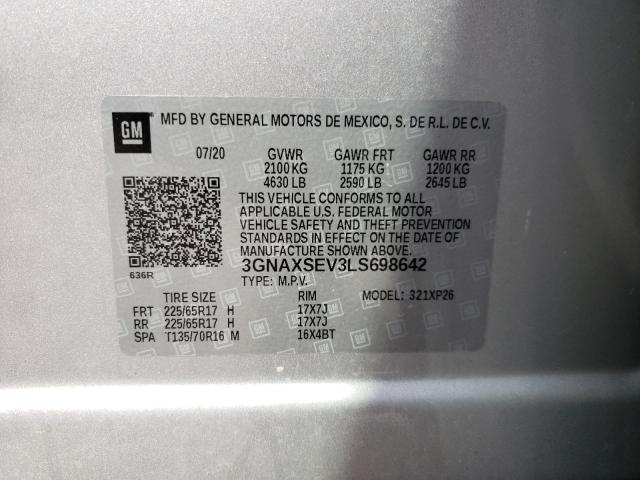 Photo 10 from auction – 2020 CHEVROLET EQUINOX LS with VIN 3GNAXSEV3LS698642