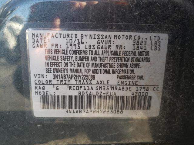 Photo 10 from auction – 2017 NISSAN SENTRA S with VIN 3N1AB7AP2HY225088