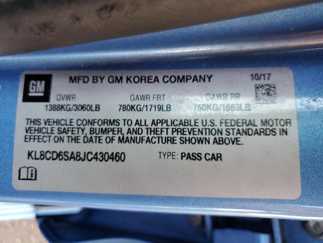 Photo 10 from auction – 2018 CHEVROLET SPARK 1LT with VIN KL8CD6SA8JC430460