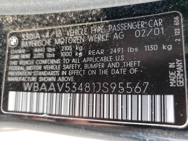 Photo 10 from auction – 2001 BMW 330 I with VIN WBAAV53481JS95567