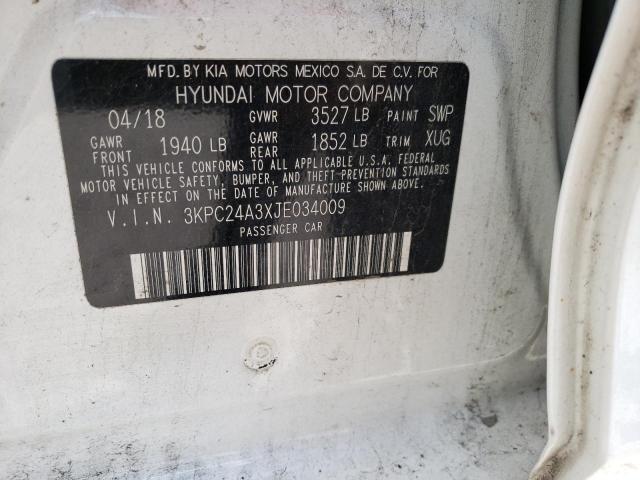 Photo 10 from auction – 2018 HYUNDAI ACCENT SE with VIN 3KPC24A3XJE034009