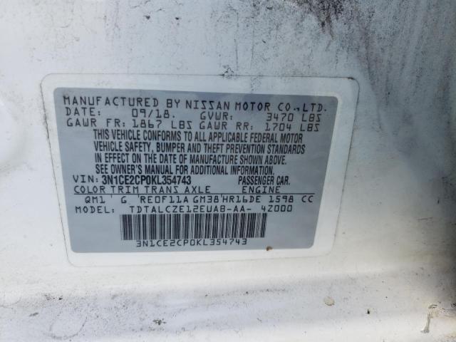 Photo 10 from auction – 2019 NISSAN VERSA NOTE with VIN 3N1CE2CP0KL354743