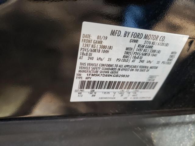 Photo 10 from auction – 2019 FORD EXPLORER X with VIN 1FM5K7D88KGB25830
