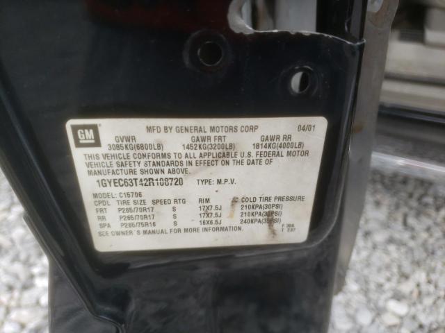 Photo 10 from auction – 2002 CADILLAC ESCALADE L with VIN 1GYEC63T42R108720