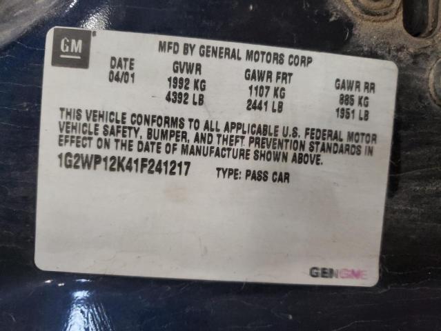 Photo 10 from auction – 2001 PONTIAC GRAND PRIX with VIN 1G2WP12K41F241217