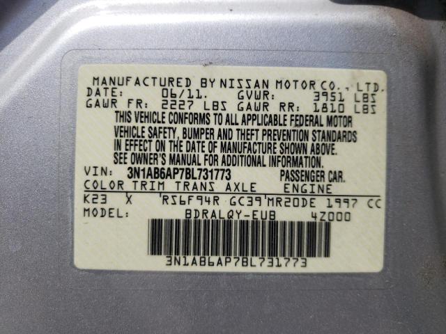 Photo 10 from auction – 2011 NISSAN SENTRA 2.0 with VIN 3N1AB6AP7BL731773