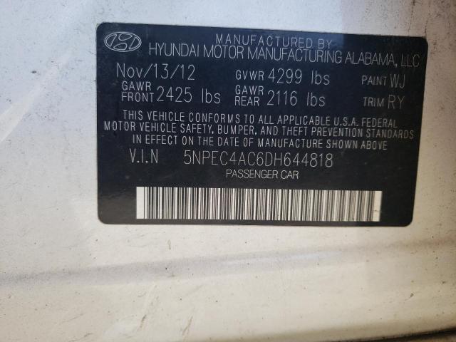Photo 10 from auction – 2013 HYUNDAI SONATA SE with VIN 5NPEC4AC6DH644818