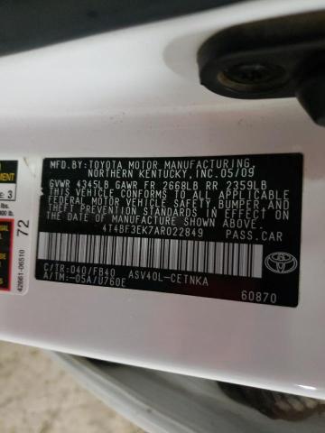 Photo 10 from auction – 2010 TOYOTA CAMRY BASE with VIN 4T4BF3EK7AR022849