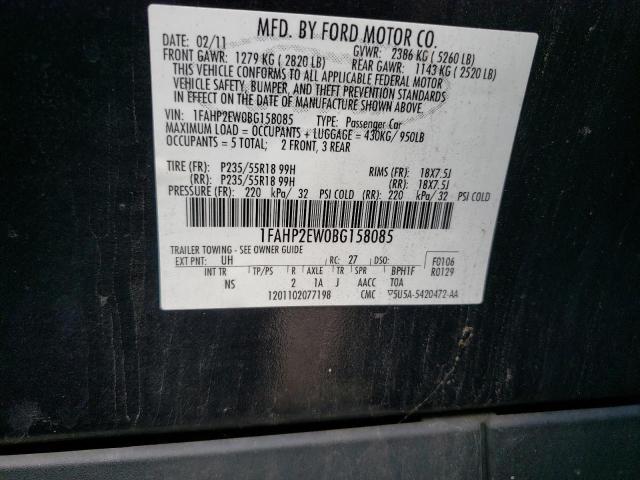Photo 10 from auction – 2011 FORD TAURUS SEL with VIN 1FAHP2EW0BG158085