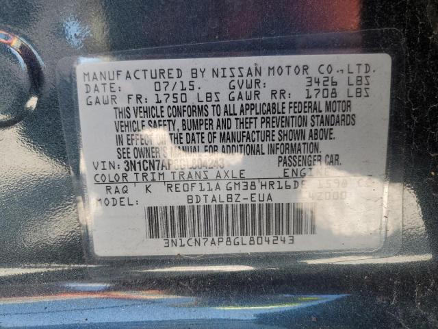 Photo 10 from auction – 2016 NISSAN VERSA S with VIN 3N1CN7AP8GL804243