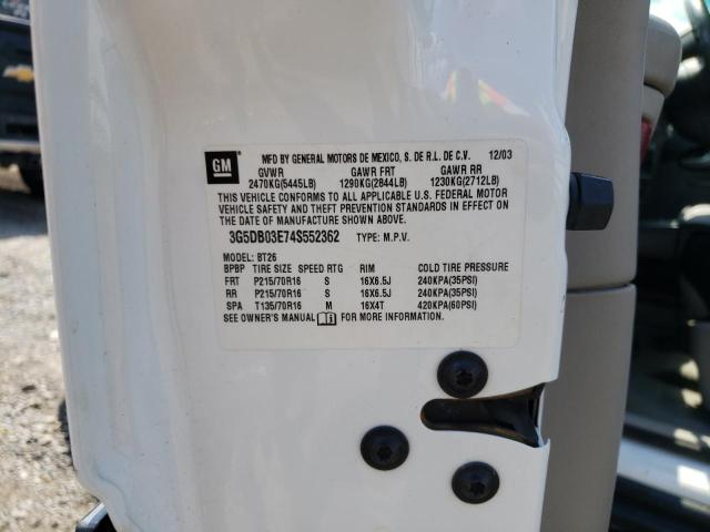 Photo 10 from auction – 2004 BUICK RENDEZVOUS with VIN 3G5DB03E74S552362