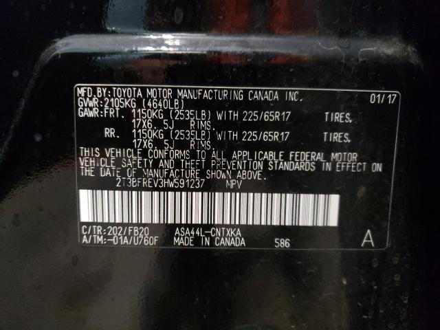 Photo 10 from auction – 2017 TOYOTA RAV4 LE with VIN 2T3BFREV3HW591237