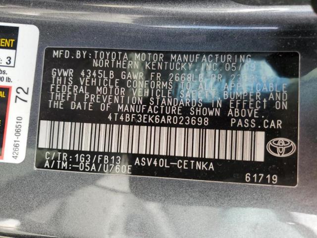 Photo 10 from auction – 2010 TOYOTA CAMRY BASE with VIN 4T4BF3EK6AR023698