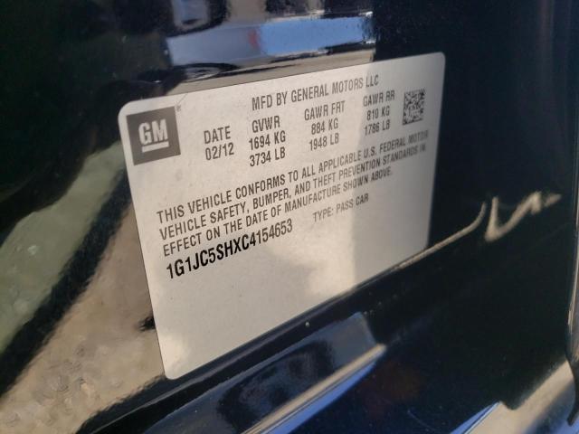 Photo 10 from auction – 2012 CHEVROLET SONIC LT with VIN 1G1JC5SHXC4154653
