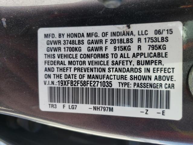 Photo 10 from auction – 2015 HONDA CIVIC LX with VIN 19XFB2F58FE271035