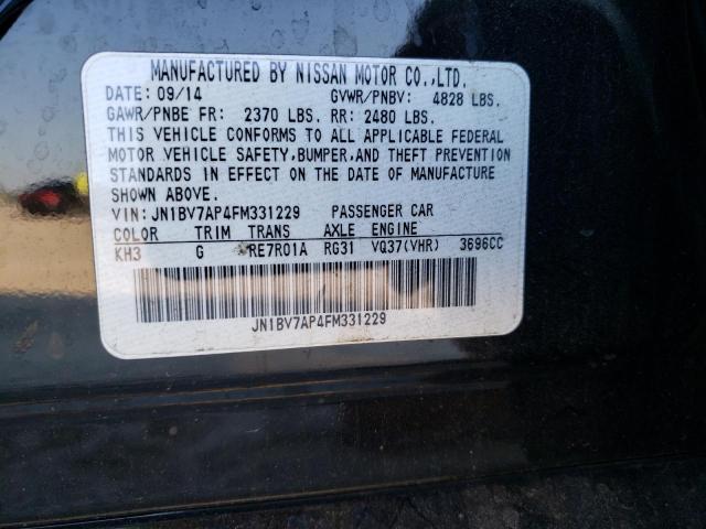 Photo 10 from auction – 2015 INFINITI Q50 BASE with VIN JN1BV7AP4FM331229