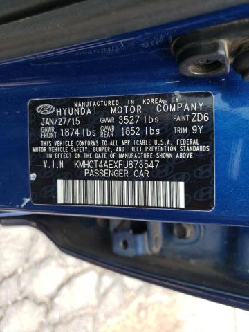 Photo 10 from auction – 2015 HYUNDAI ACCENT GLS with VIN KMHCT4AEXFU873547