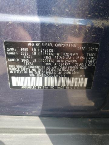Photo 10 from auction – 2018 SUBARU OUTBACK 2. with VIN 4S4BSACC2J3340115