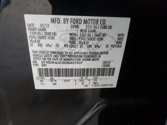 Photo 10 from auction – 2013 FORD EDGE SEL with VIN 2FMDK4JC5DBA07537