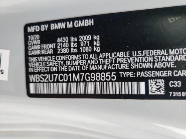 Photo 10 from auction – 2021 BMW M2 COMPETI with VIN WBS2U7C01M7G98855
