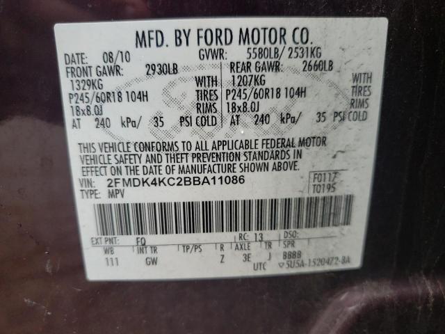 Photo 10 from auction – 2011 FORD EDGE LIMIT with VIN 2FMDK4KC2BBA11086