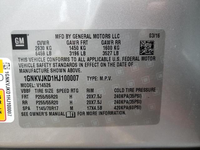 Photo 10 from auction – 2017 CHEVROLET TRAVERSE P with VIN 1GNKVJKD1HJ100007