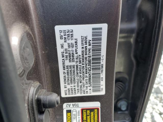Photo 10 from auction – 2012 HONDA CR-V EXL with VIN 5J6RM4H74CL058016